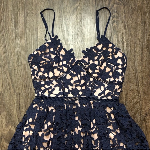 Aqua Lace Overlay Midi Dress - Picture 5 of 16